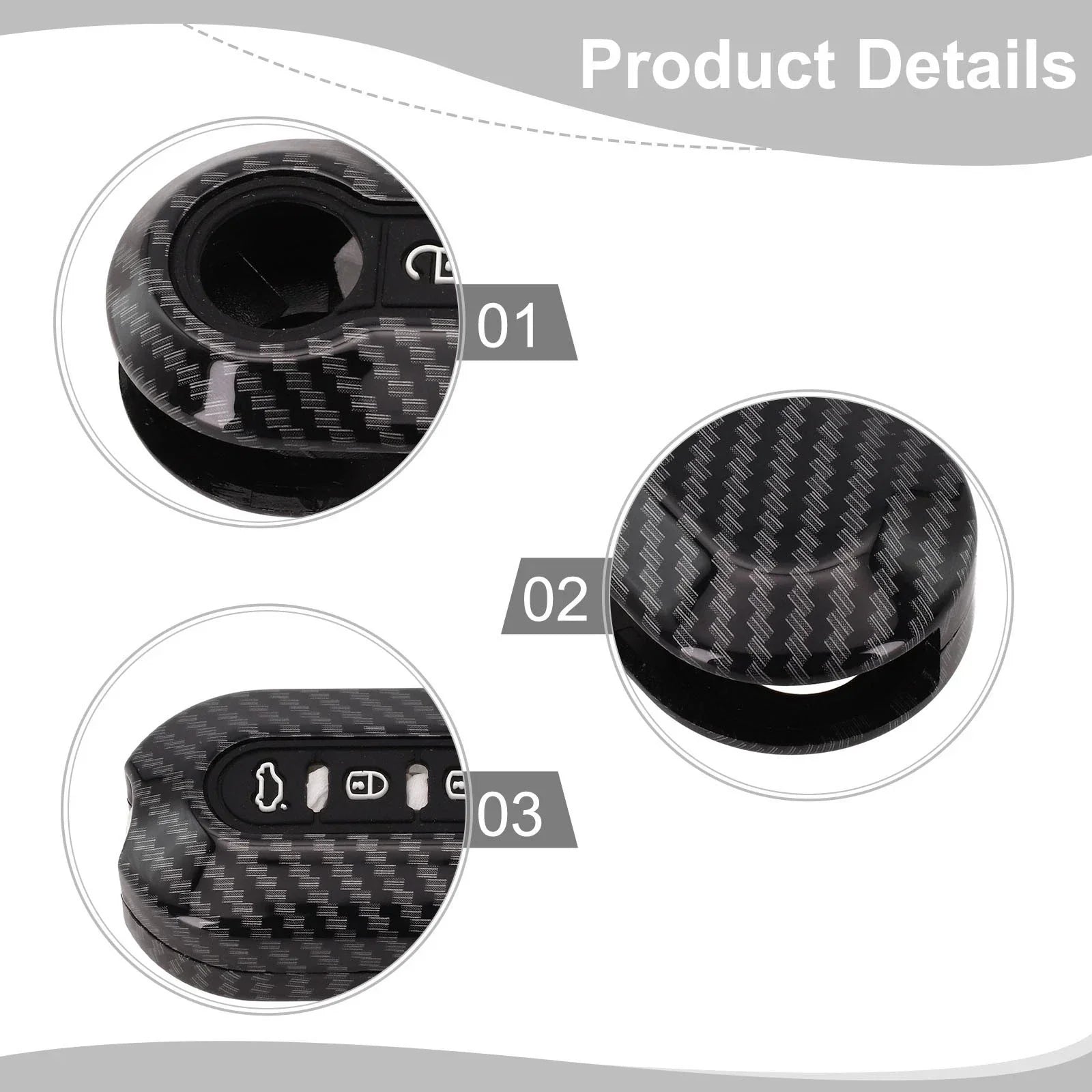 Carbon key case key cover for Fiat 500 Ducato Abarth Doblo (2007���2024)