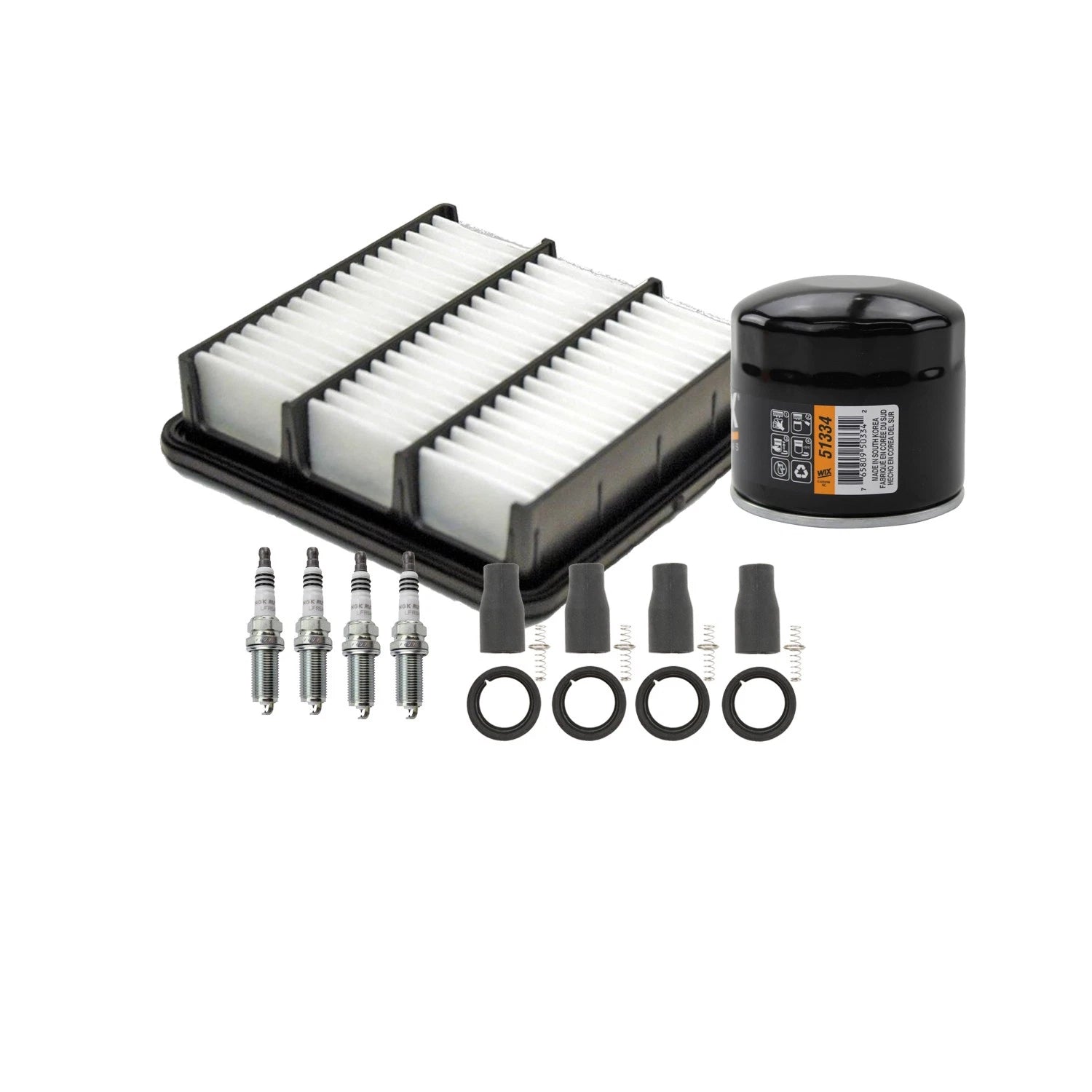 Wix Tune Up Kit with NGK 4 Spark Plugs & Coil Boots for Forte Forte Koup (2010–2013)