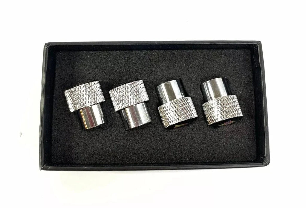 Valve Stem Caps for Chevrolet Corvette C5 Chrome Knurled Emblem (1997–2004)