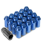 20 PCS Closed End M12x1.5 50mm Tall Blue Aluminum Lug Nuts + Adapter