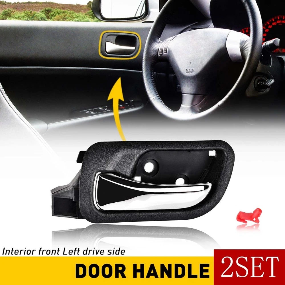 Set of 2 Front Inside Black Door Handles for Honda Accord (2003–2007)
