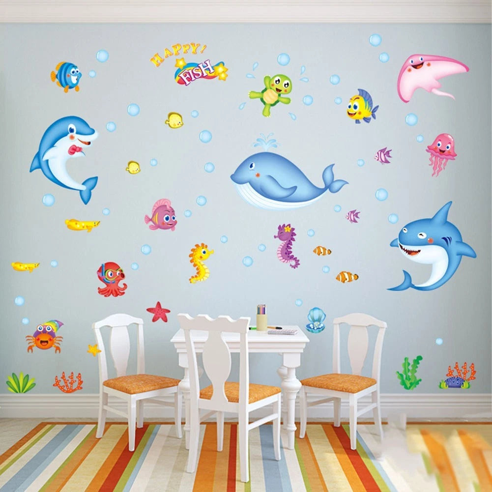 Lively Marine Life PVC Stickers for Home Decor