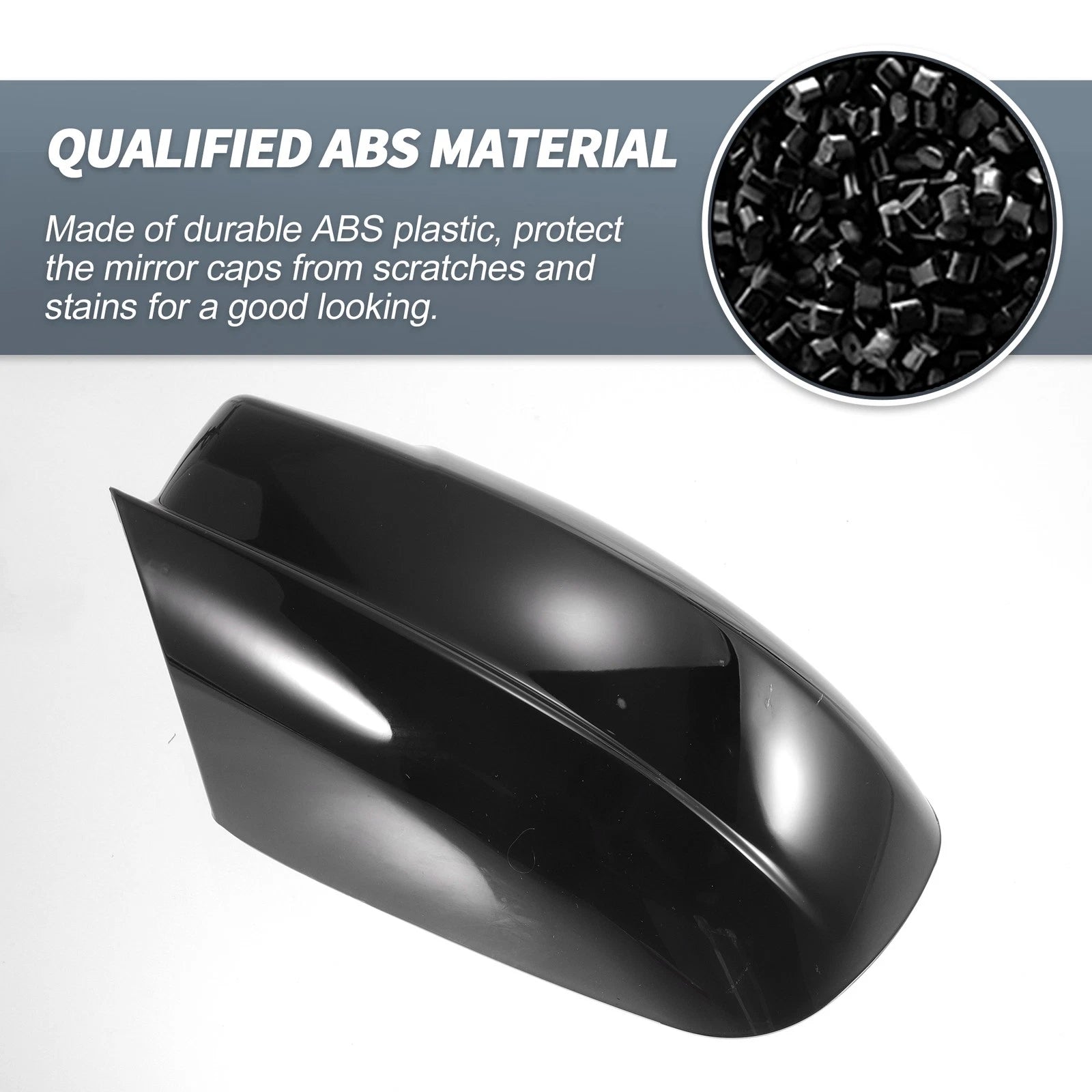 Pair Rearview Mirror Cover Overlay Gloss Black for Dodge Charger (2011–2021)