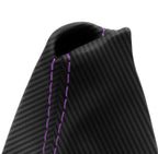 Automatic Shift Boot Cover for Mazda 3 (2014–2016) - Carbon Fiber, Purple Stitch