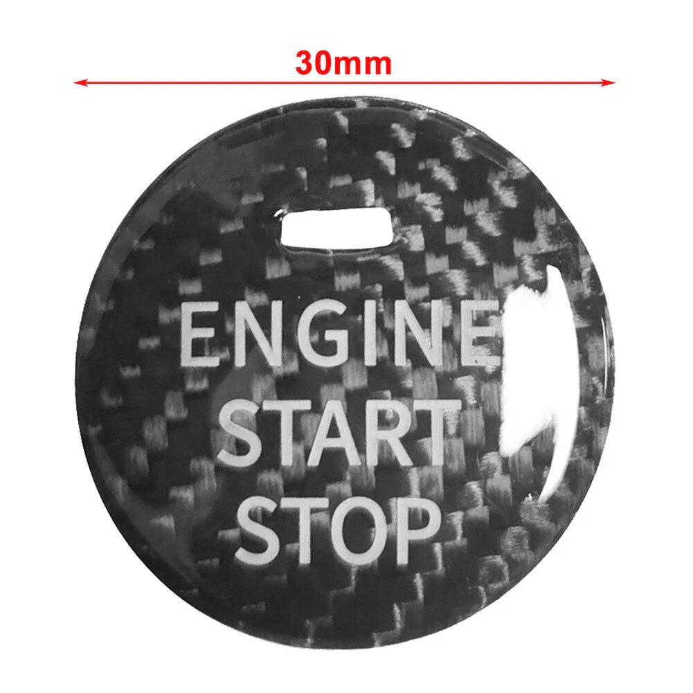 Carbon Fiber Red Start Stop Button Sticker for Mazda CX-3, CX-4, CX-5, CX-8, MX-5 (2016-2023)