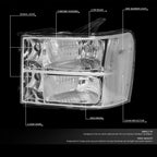 Chrome Clear Corner Headlight, Bumper & Smoked LED Fog Light Kit for GMC Sierra (2007–2014)