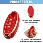Silicone Key Fob Case Cover for Infiniti QX80 (2014) - Red
