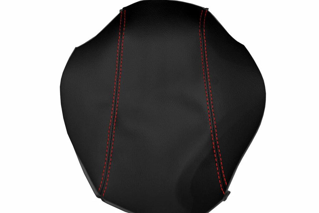 Leather Console Lid Armrest Cover for Nissan Sentra (2013–2019) Red Stitch