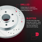 Front Drilled Rotor Brake Pad Kit for Lincoln Mark LT (2006-2008)
