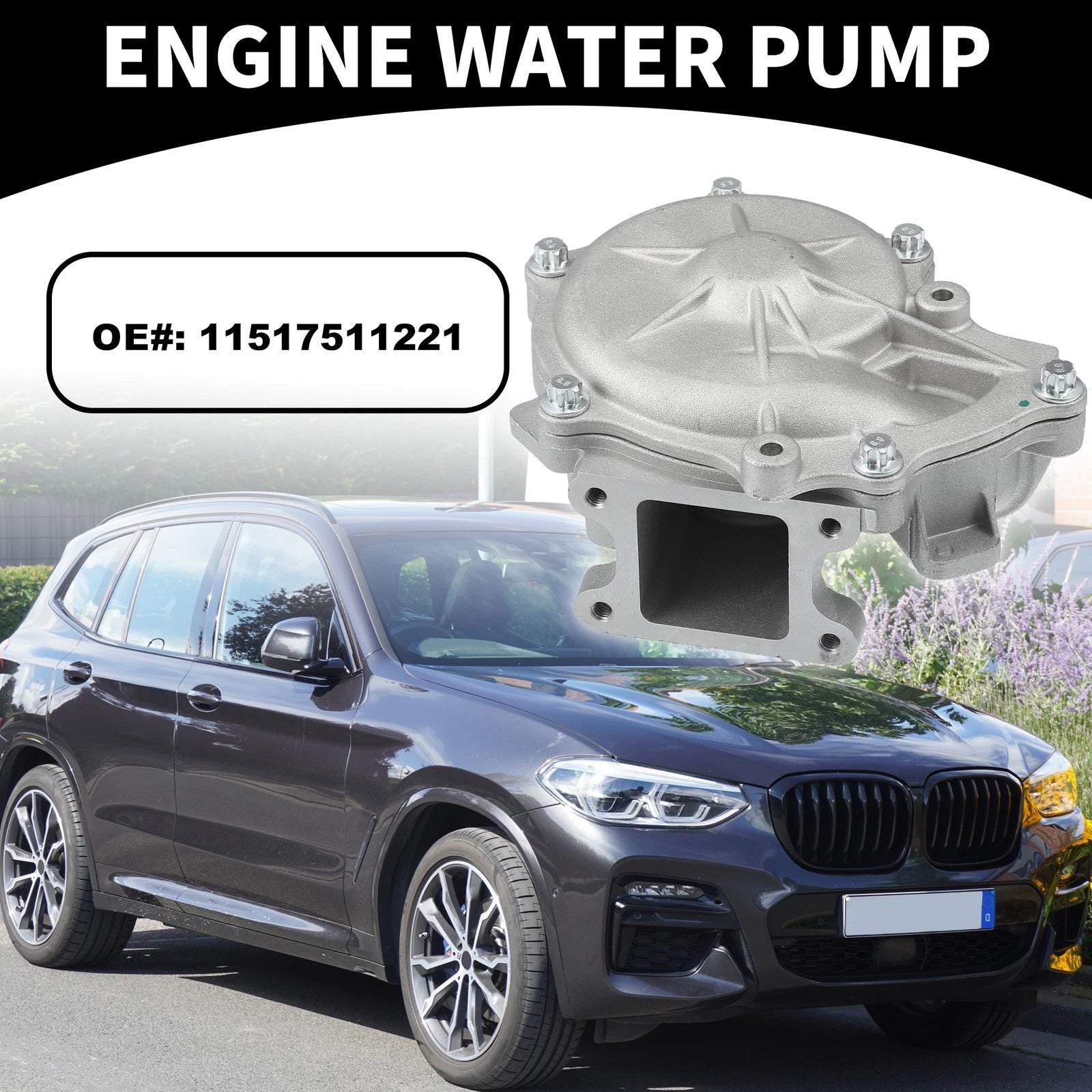 Water Pump for BMW 1 Series 116i E87 (2004–2011) No. 11517511221, Rubber Ring Kit