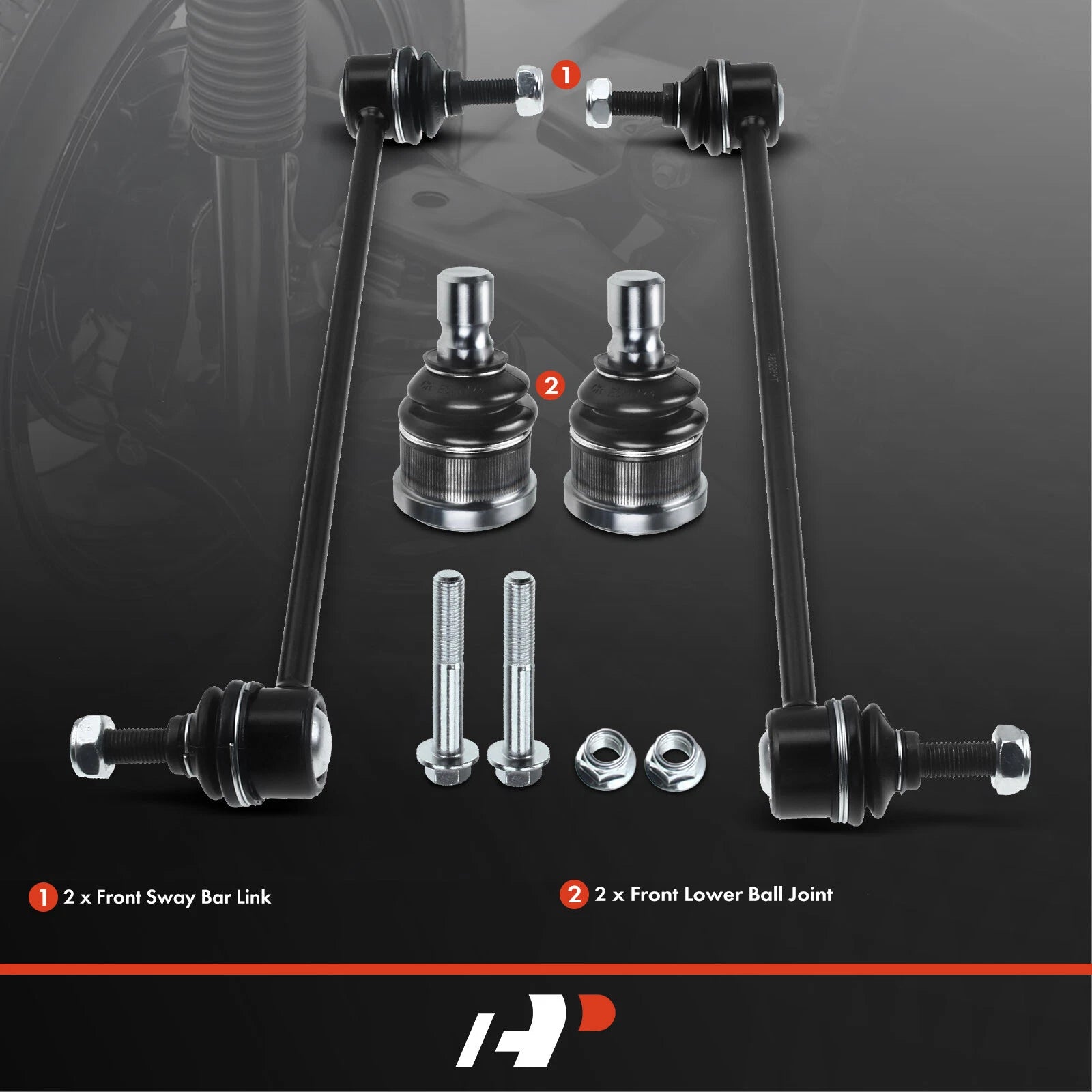 Set of 4 Front Sway Bar Link Ball Joints for Ford Escape (2005–2012)