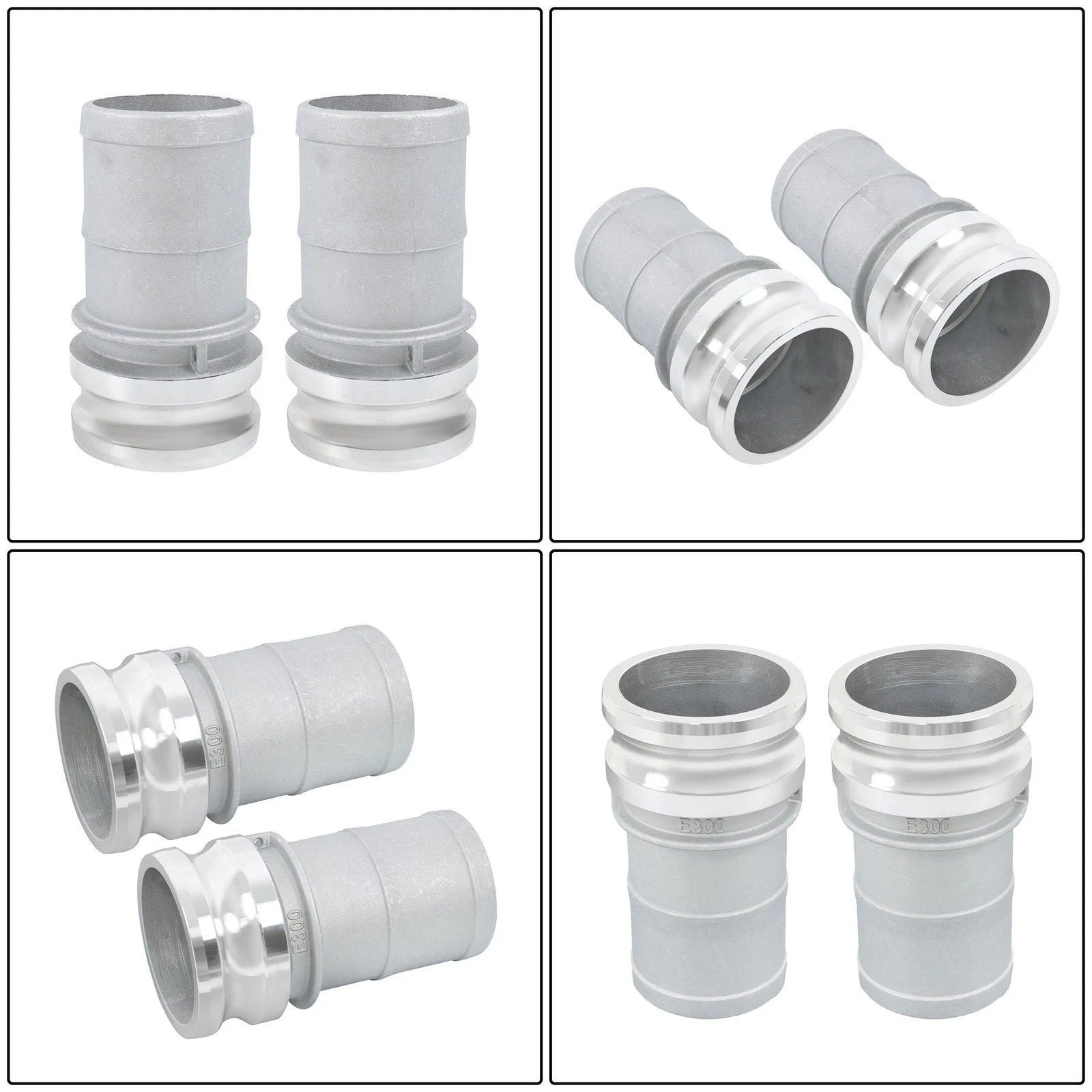 2X 3" Aluminum Camlock Type E Adapter for Universal Hose Connection