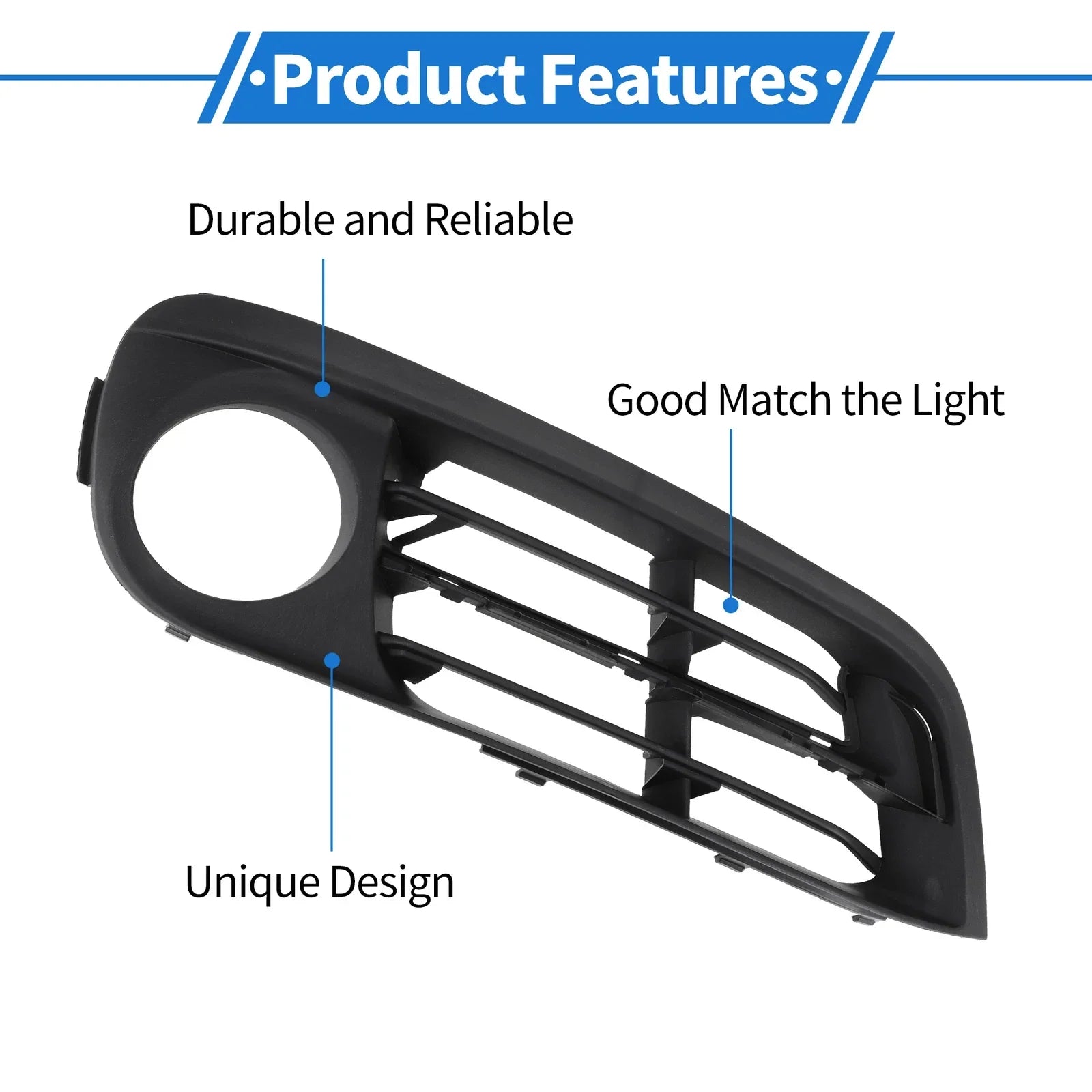 1 Pc Front Right Fog Light Grill for BMW 528i Black (2015 - 2016)