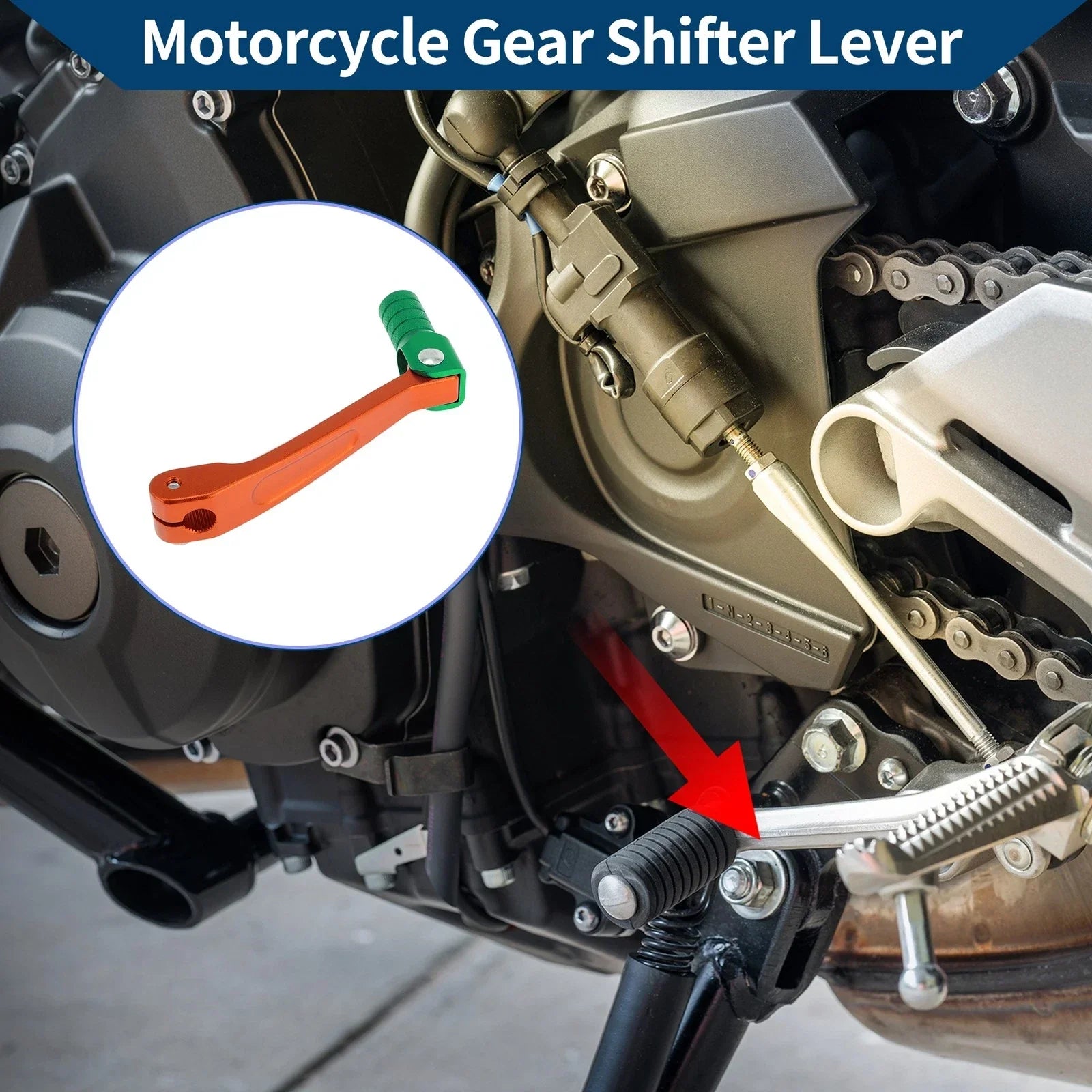 Folding Motorcycle Gear Shifter Lever for Honda CRF150F (2003-2017) Orange Green