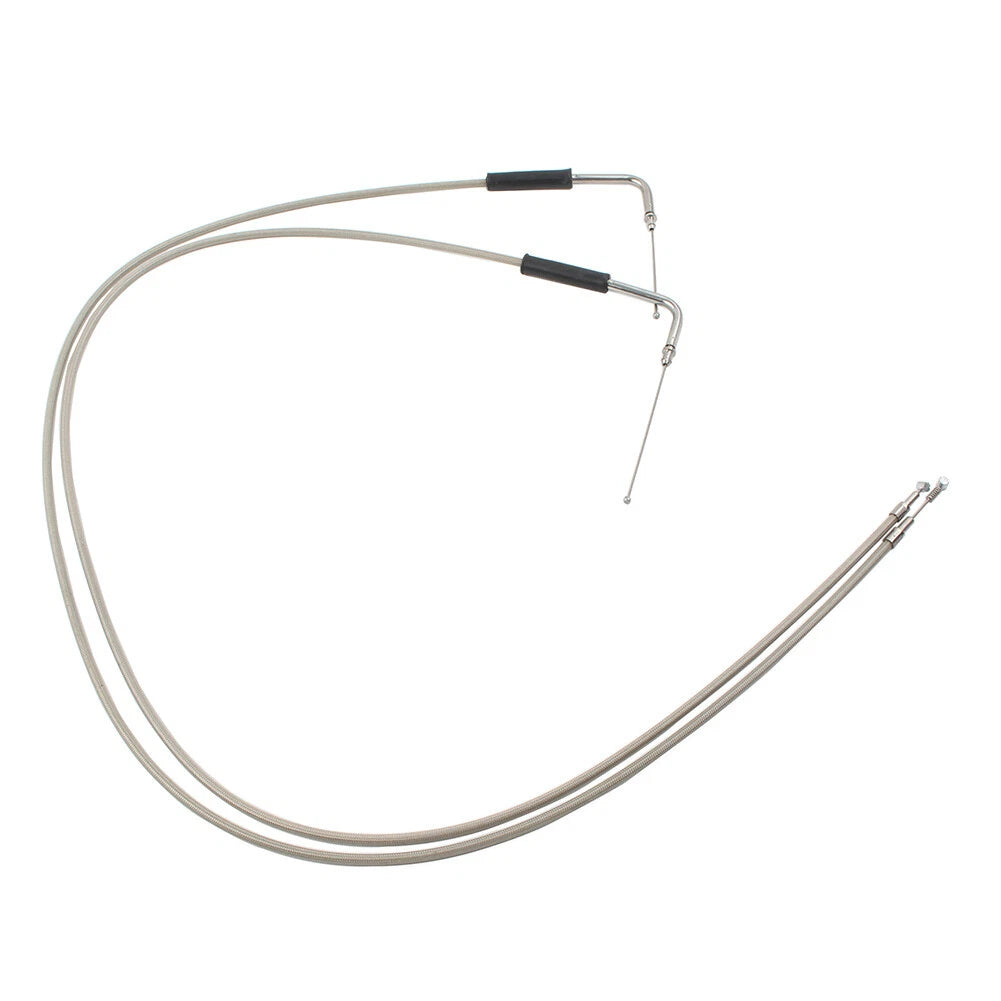 2X Stainless Steel Throttle Cable for Harley Sportster XL1200 883 (2004–2023)