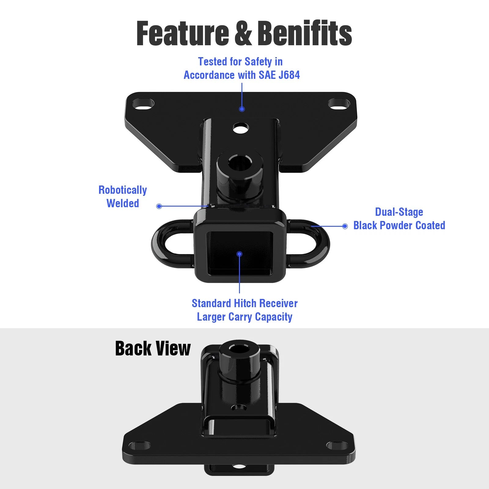 2 Inch Receiver Trailer Towing Hitch for Jeep Gladiator (2020-2026)
