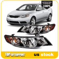 Headlight Assembly for Kia Forte Forte Koup (2010–2013) Pair with Bulbs