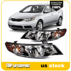 Headlight Assembly for Kia Forte Forte Koup (2010–2013) Pair with Bulbs