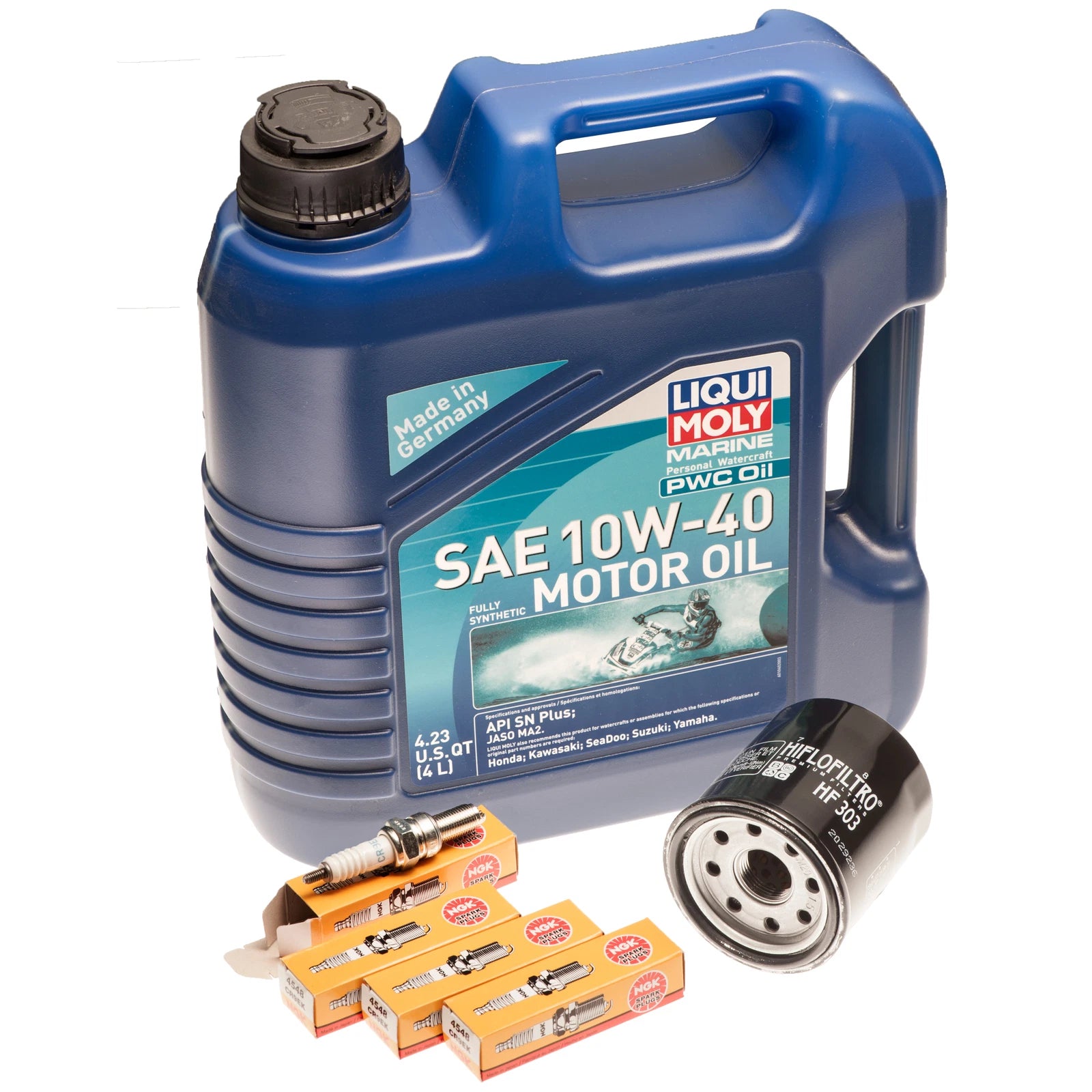 Oil Change Service Kit with NGK Plugs for Kawasaki STX12F/STX15F (2003–2010)