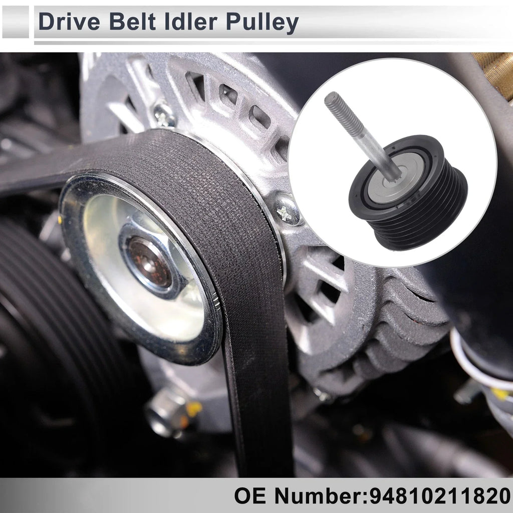 Drive Belt Idler Pulley for Porsche Cayenne (2008-2015) Black 1 x Piece