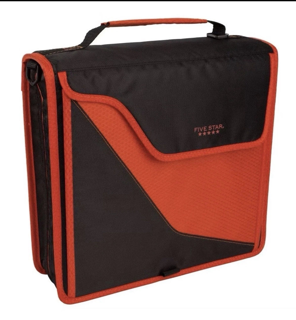 3" Zipper Binder for Five Star (Black and Red)