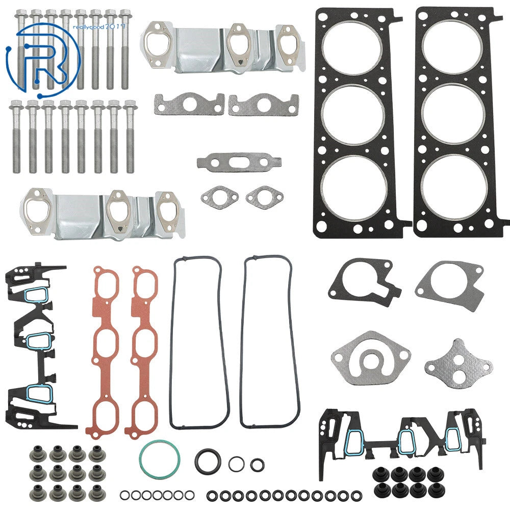 Set of 2 Engine Head Gaskets w/ Bolts for GM Buick Chevy Pontiac Oldsmobile (OHV 3.4L)
