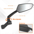 Universal Naked Bike Irregular Convex Sideview Mirror w/ Anti-Glare Glass