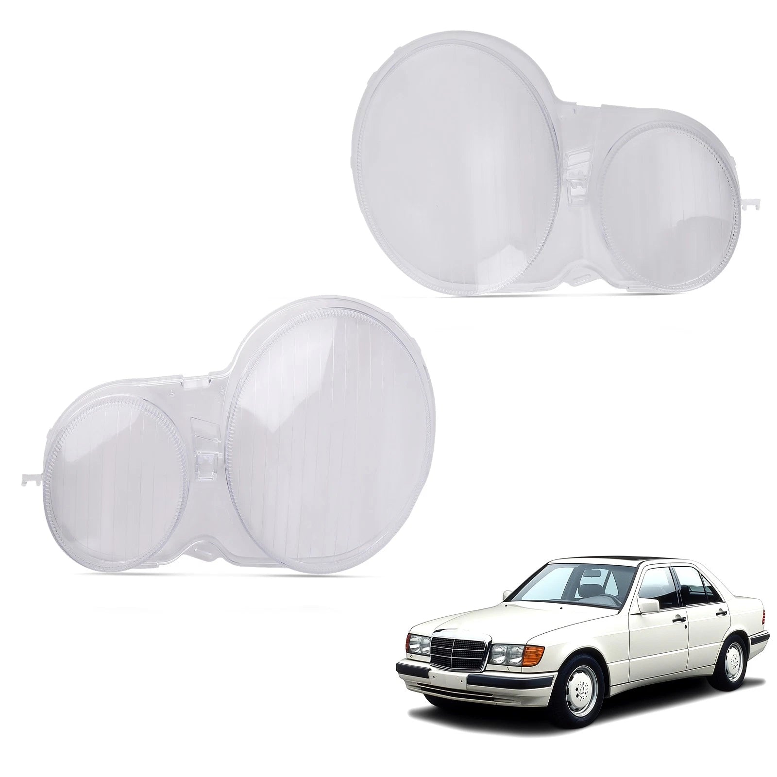 Pair Headlight Lens Cover for Mercedes-Benz W210 (1996–2002) A2108205061