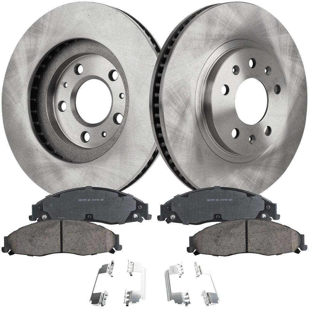 Brake Rotor and Pad Kit for Cadillac CTS (2003–2007) Front Solid RWD