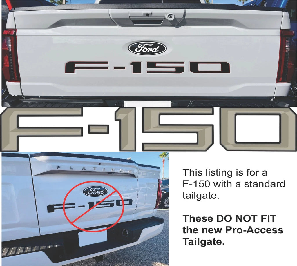 Tailgate Insert Letters Flat Dark Earth for 2021–2025 Ford F-150