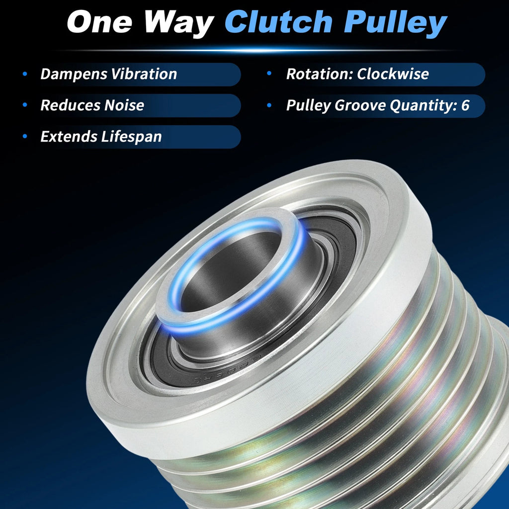Alternator Freewheel Clutch Pulley for Nissan Cube Juke NV200 Sentra Versa (2009–2019)