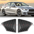 Carbon Fiber Look Side Window Louver Cover Trim for Infiniti Q50 (2014–2023)
