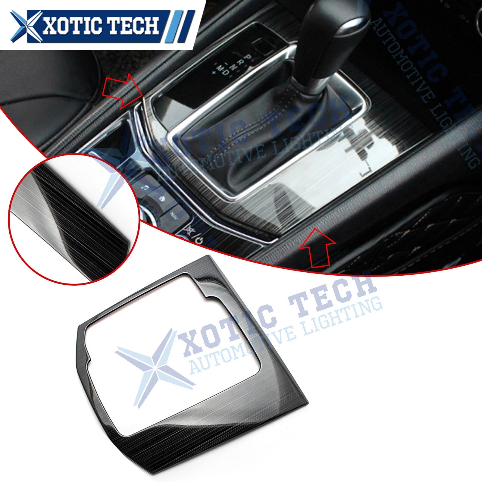 Black Titanium Inner Gear Shift Box Overlay Panel Cover for Mazda CX-5 (2017–2025)
