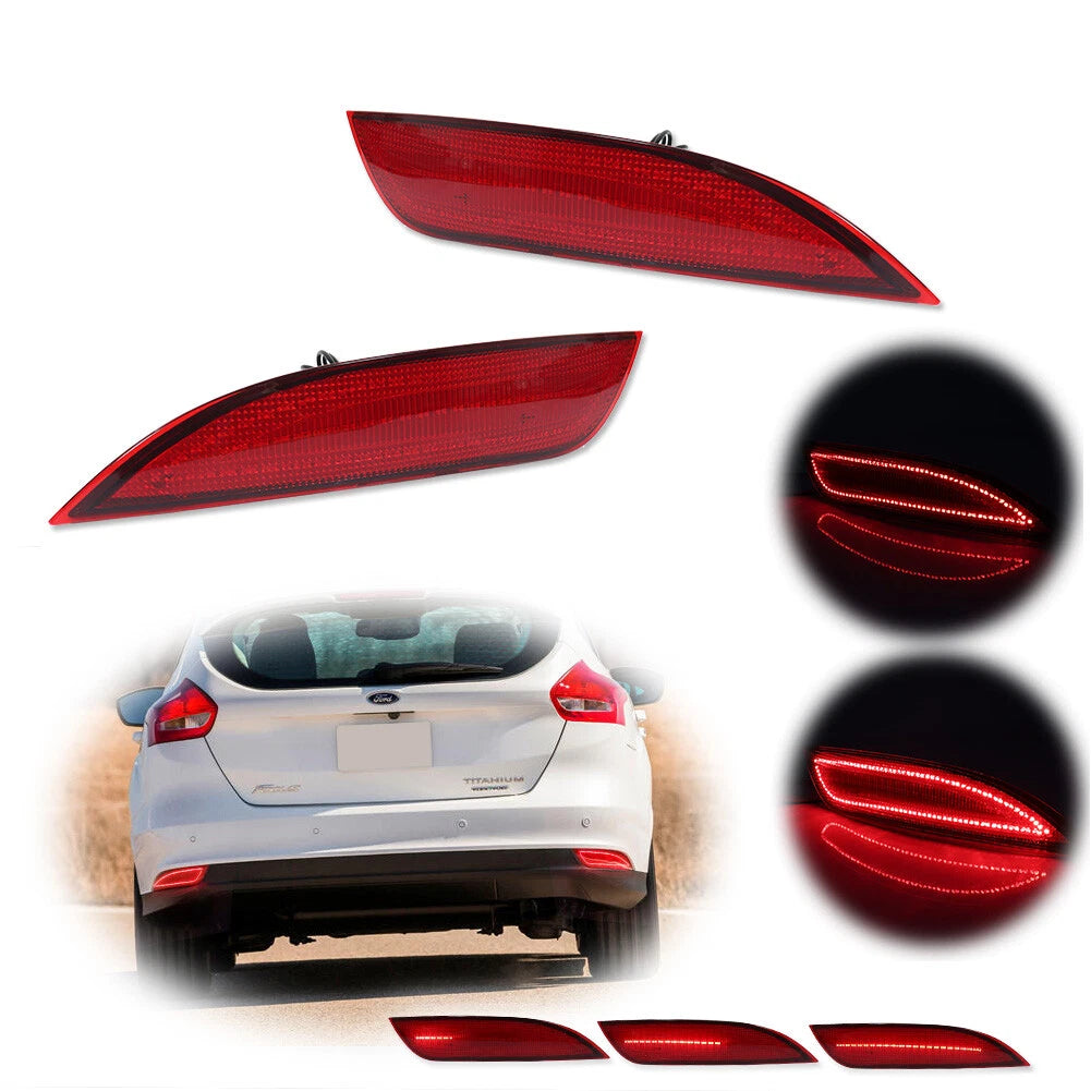 LED Rear Bumper Reflectors for Ford Focus Hatchback (2015–2018)