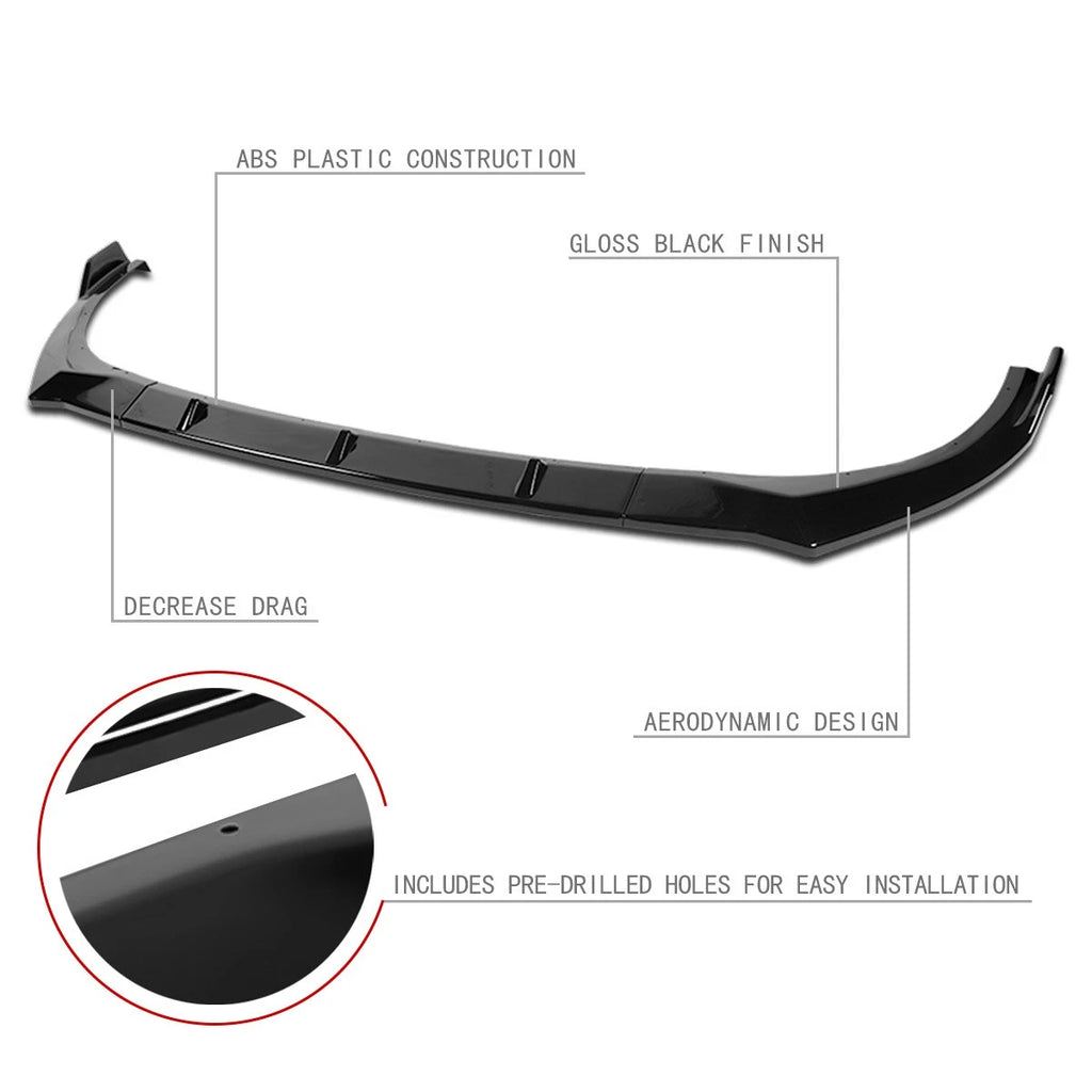 3Pc Front Bumper Lip Splitter Under Panel Diffuser for Elantra (2021–2022)