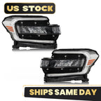 Full LED Headlight Set for Ford Expedition (2022–2024) w/ Chrome Trim