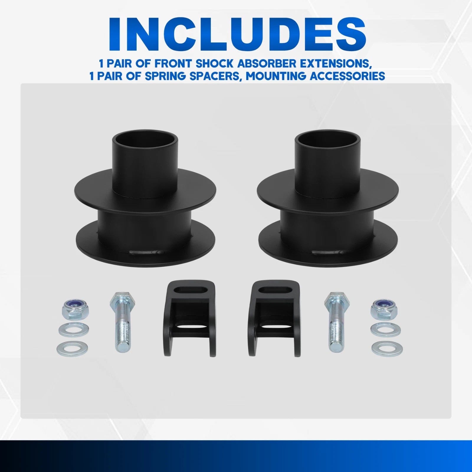 2.5" Front Lift Kit Leveling Spacer + Shock Extensions for F250 F350 SD (2005–2023)