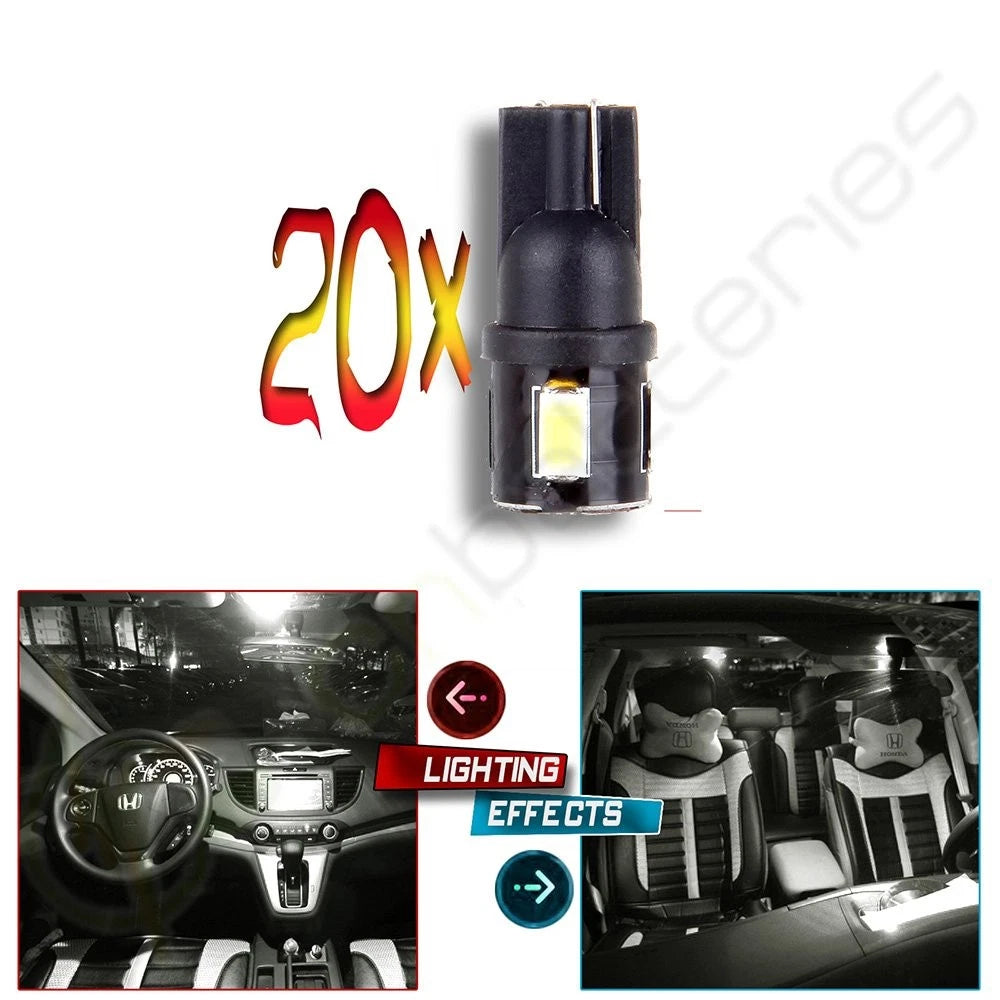 20X T10 168 194 LED License Plate Light Bulbs for Various Vehicles