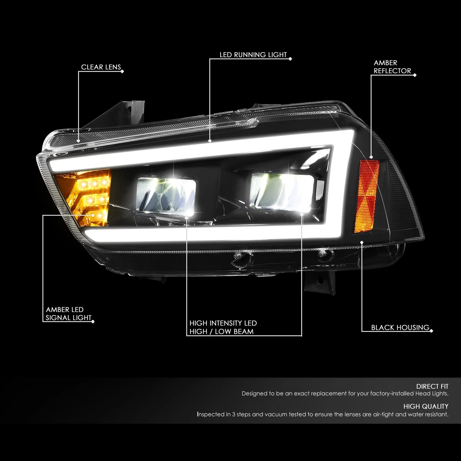Full LED DRL/Turn Signal Headlights for Dodge Charger (2011–2014)