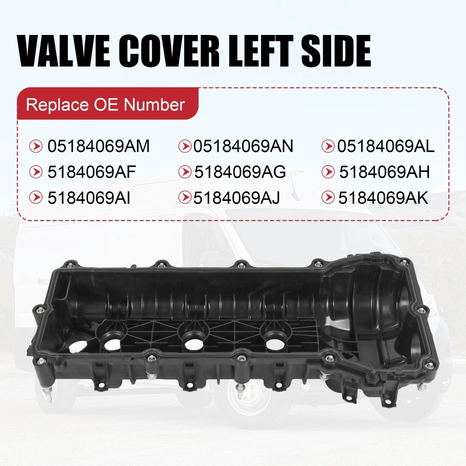 Left Engine Valve Cover for Chrysler Dodge Jeep Ram (2011–2019) 3.6L