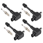 Set of 4 Ignition Coils & Spark Plugs for Nissan Altima Sentra X-Trail (2002–2006) UF350