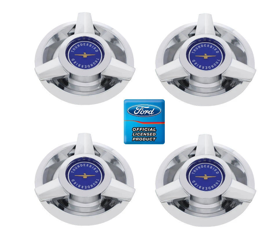 Wire Wheel Spinner Center Hub Caps Replacement Set for Ford Thunderbird (1962–1963)