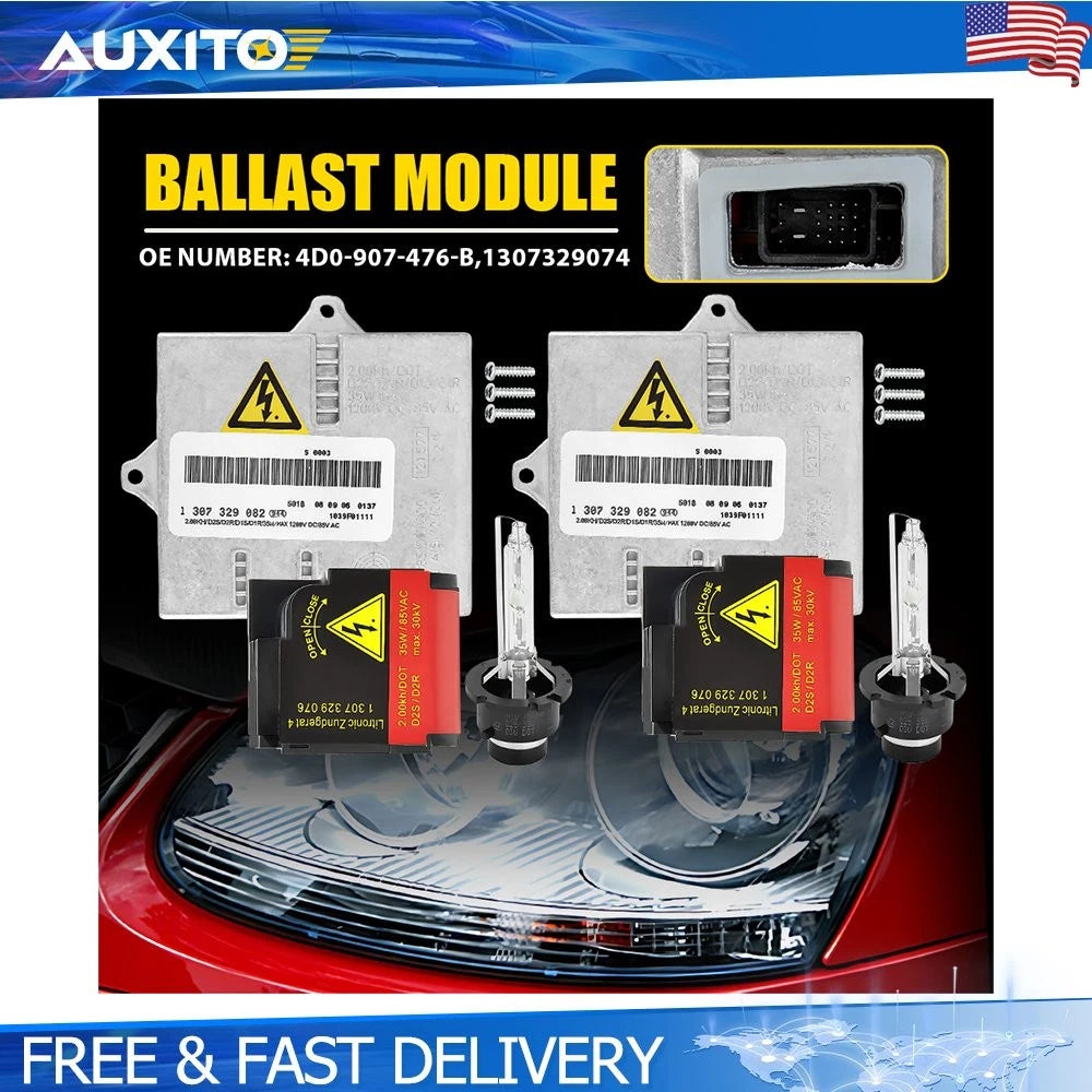 Pair HID Ballast Igniter & D2S D2R Bulb Kit for Volkswagen Golf GTI (2006–2009)