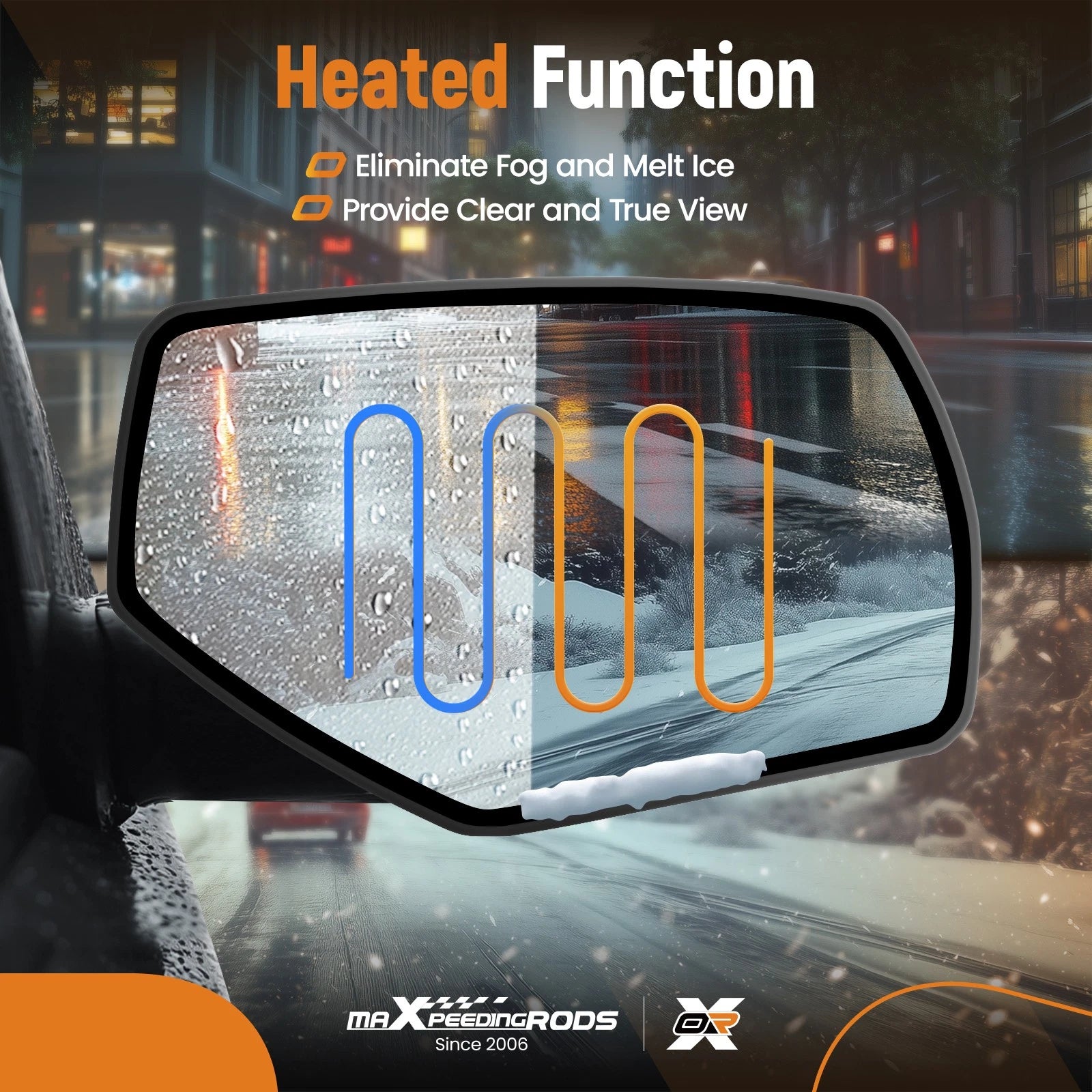 Passenger Side Heated Mirror Glass for Chevy Silverado Sierra