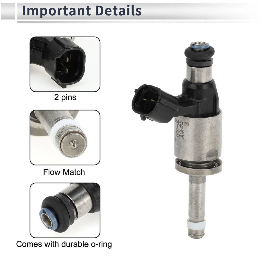 Fuel Injector for Lexus GS350 (2016–2019) 1 Pc Black Silver Tone
