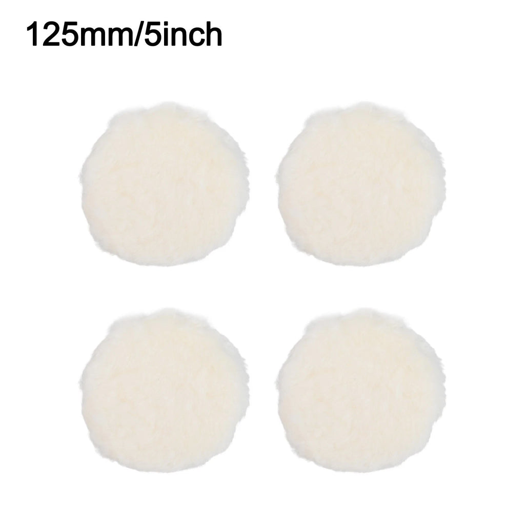 Set of 4 Lambswool Polishing Pads for Random Orbital Sander (Auto Repair)