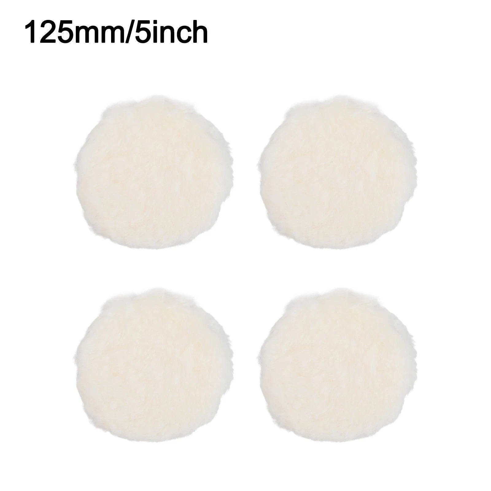Set of 4 Lambswool Polishing Pads for Random Orbital Sander (Auto Repair)