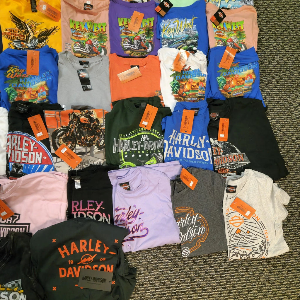 25X Assorted T-Shirt Tops for Harley-Davidson Women's XS-M