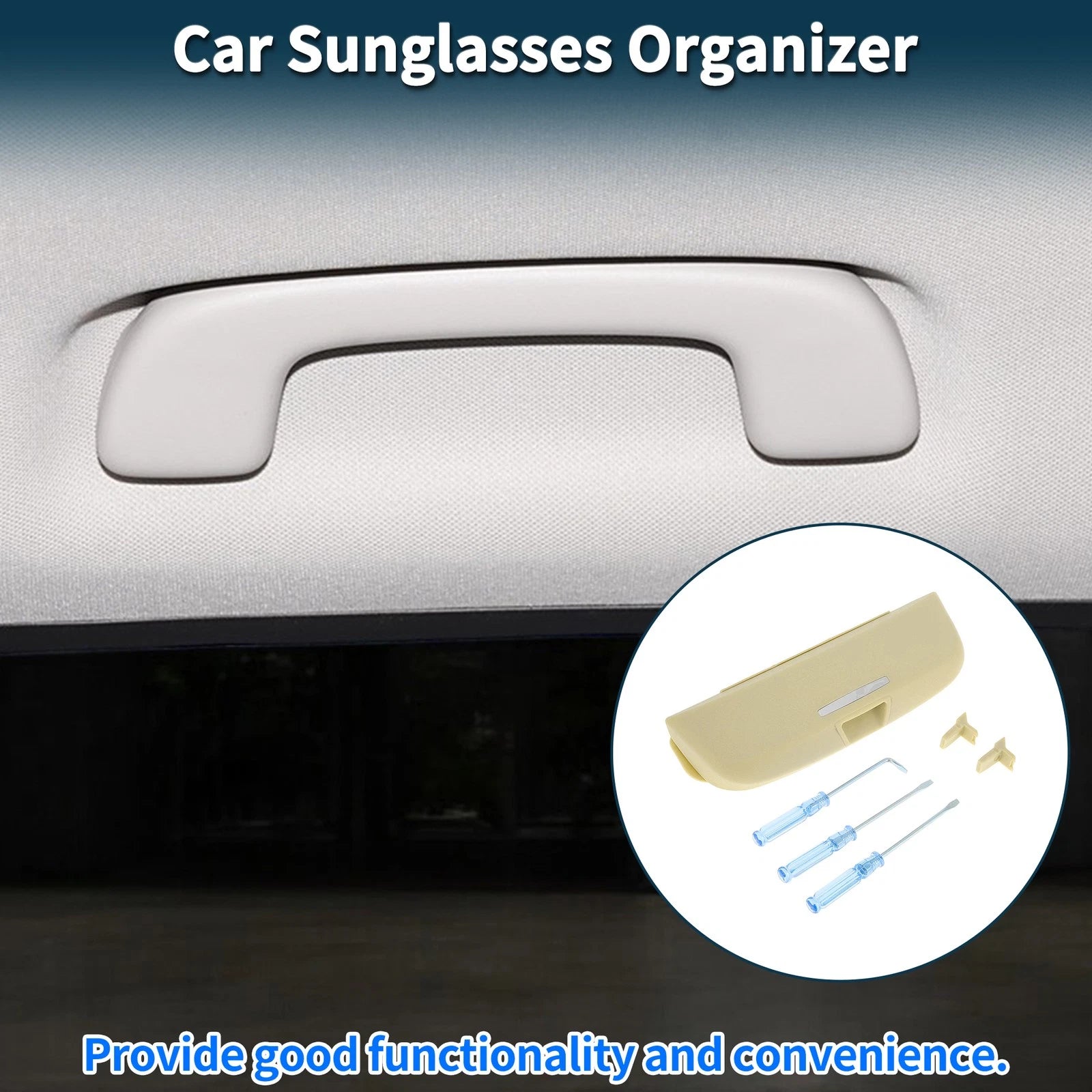 Sunglasses Case for Audi A3 (2013–2024) Eyeglasses Holder Storage Box Beige