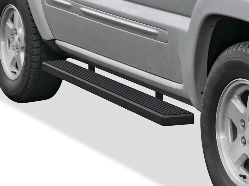 iBoard Running Boards for Jeep Liberty (2002–2007) - 6 Inch Matte Black